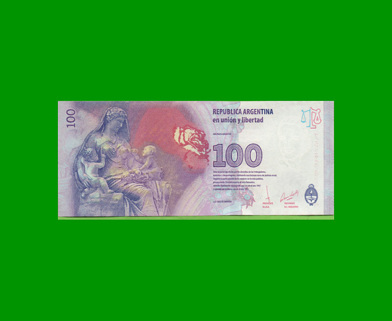 PESOS 3er DISEÑO $100,00,BOT 4340, , AÑO 2017, ESTADO EXCELENTE+  .- - Imagen 2