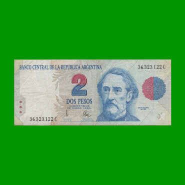 PESOS CONVERTIBLES 1er DISEÑO $2,00, BOT 3021, AÑO 1996, ESTADO BUENO+ .-