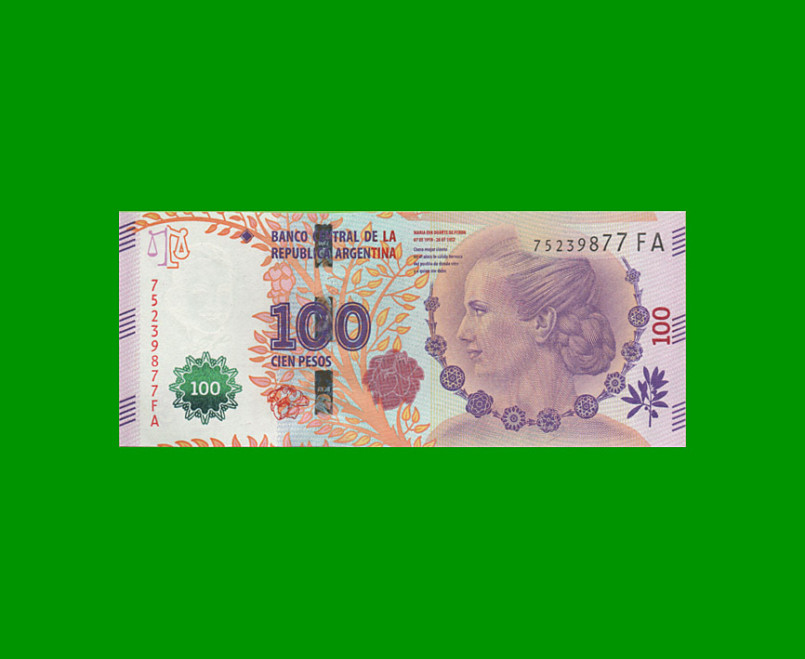 PESOS 3er DISEÑO $100,00,BOT 4340, , AÑO 2017, ESTADO EXCELENTE+  .-