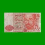 BILLETE DE ESPAÑA 2.000 PESETAS, PICK 159, AÑO 1980 ESTADO BUENO .-