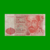 BILLETE DE ESPAÑA 2.000 PESETAS, PICK 159, AÑO 1980 ESTADO BUENO .-