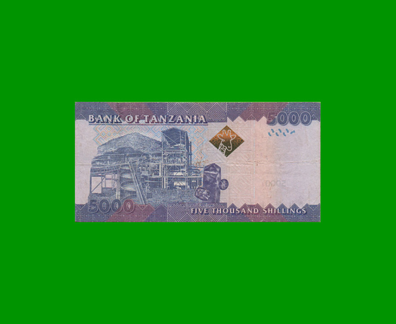 BILLETE DE TANZANIA 5.000 SHILLINGS, PICK 43, AÑO 2020 ESTADO MUY BUENO- .- - Imagen 2