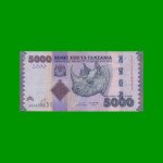 BILLETE DE TANZANIA 5.000 SHILLINGS, PICK 43, AÑO 2020 ESTADO MUY BUENO- .-