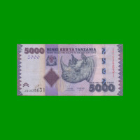 BILLETE DE TANZANIA 5.000 SHILLINGS, PICK 43, AÑO 2020 ESTADO MUY BUENO- .-