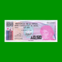 BONO DE LA RIOJA 50,00CTVOS DE AUSTRALES, EC 029, AÑO 1985, ESTADO SIN CIRCULAR.-