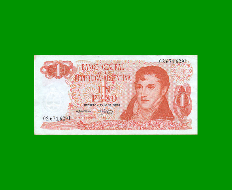 PESOS LEY 18.188 $1,00, BOT 2319a, AÑO 1974, ESTADO MUY BUENO+ .-