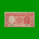 BILLETE DE CHILE $ 10,00, PICK 120, AÑO 1958/59, ESTADO BUENO .-