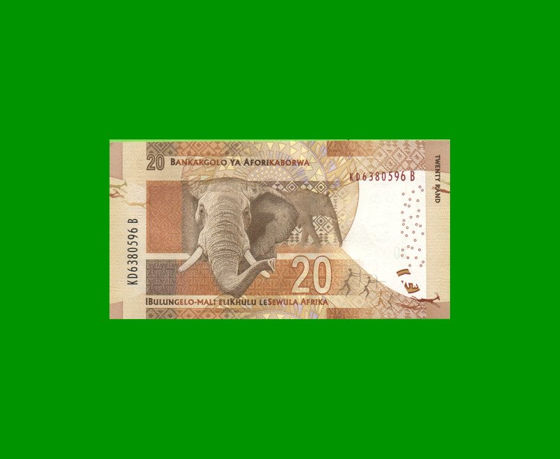 BILLETE DE SUDAFRICA 20 RAND, PICK 139, ESTADO SIN CIRCULAR.- - Imagen 2