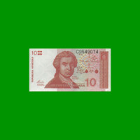 BILLETE DE CROACIA 10 DINARA, PICK 18a, AÑO 1991, ESTADO SIN CIRCULAR.-