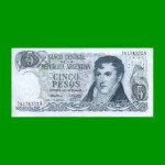 PESOS LEY 18.188 $5,00, BOT 2327, AÑO 1974, ESTADO MUY BUENO+.-