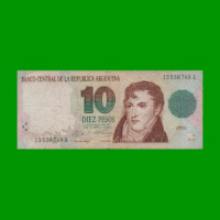 PESOS CONVERTIBLES 1er DISEÑO $10,00, BOT 3037, AÑO 1992, ESTADO BUENO .-