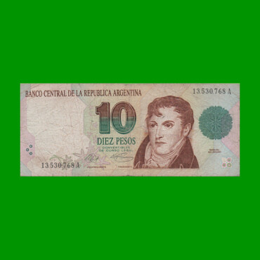 PESOS CONVERTIBLES 1er DISEÑO $10,00, BOT 3037, AÑO 1992, ESTADO BUENO .-