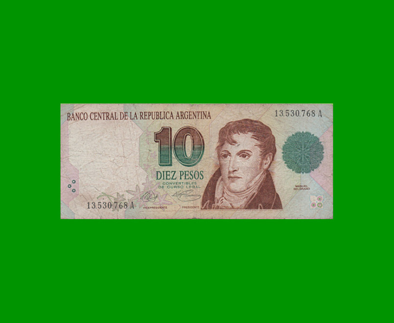 PESOS CONVERTIBLES 1er DISEÑO $10,00, BOT 3037, AÑO 1992, ESTADO BUENO .-