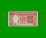 BILLETE DE CHILE $ 10,00, PICK 120, AÑO 1958/59, ESTADO BUENO+ .-