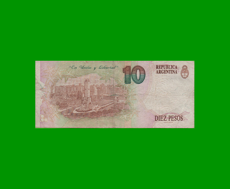 PESOS CONVERTIBLES 1er DISEÑO $10,00, BOT 3037, AÑO 1992, ESTADO BUENO+ .- - Imagen 2