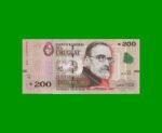 BILLETE DE URUGUAY $200,00 PICK 96d, AÑO 2019, SERIE G, ESTADO SIN CIRCULAR.-