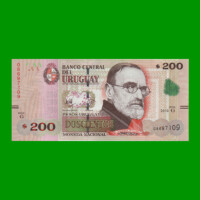 BILLETE DE URUGUAY $200,00 PICK 96d, AÑO 2019, SERIE G, ESTADO SIN CIRCULAR.-