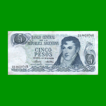 PESOS LEY 18.188 $5,00, BOT 2331a, AÑO 1975, ESTADO BUENO+ .-