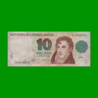 PESOS CONVERTIBLES 1er DISEÑO $10,00, BOT 3037, AÑO 1992, ESTADO BUENO+ .-