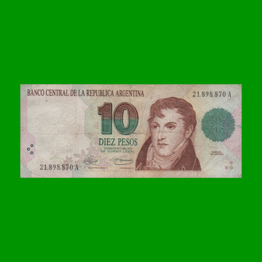 PESOS CONVERTIBLES 1er DISEÑO $10,00, BOT 3037, AÑO 1992, ESTADO BUENO+ .-