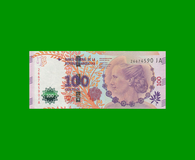 PESOS 3er DISEÑO $100,00,BOT 4344, AÑO 2017, ESTADO MUY BUENO+.-