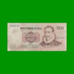 BILLETE DE CHILE $ 500,00, PICK 153d, AÑO 1990, ESTADO  BUENO .-