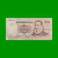 BILLETE DE CHILE $ 500,00, PICK 153d, AÑO 1990, ESTADO  BUENO .-