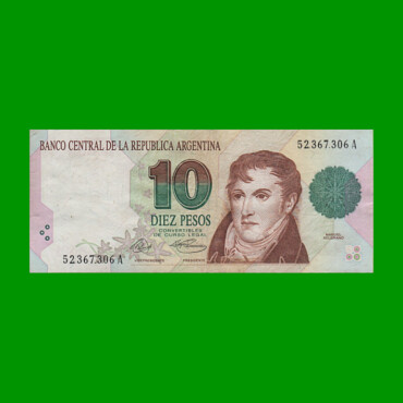PESOS CONVERTIBLES 1er DISEÑO $10,00, BOT 3037, AÑO 1992, ESTADO EXCELENTE- .-