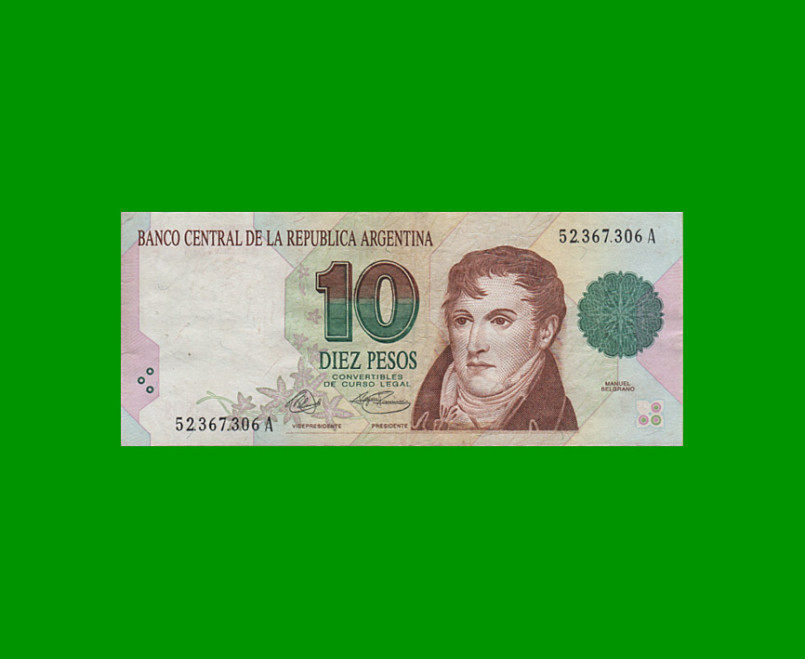 PESOS CONVERTIBLES 1er DISEÑO $10,00, BOT 3037, AÑO 1992, ESTADO EXCELENTE- .-