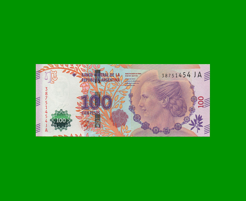 PESOS 3er DISEÑO $100,00,BOT 4344, AÑO 2017, ESTADO SIN CIRCULAR .-