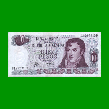 PESOS LEY 18.188 $10,00, BOT 2348, AÑO 1973, ESTADO MUY BUENO.-