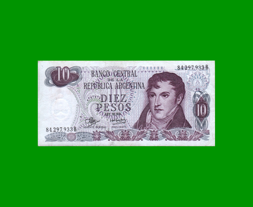 PESOS LEY 18.188 $10,00, BOT 2348, AÑO 1973, ESTADO MUY BUENO.-