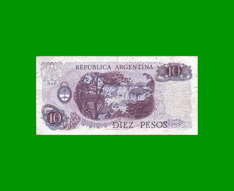 PESOS LEY 18.188 $10,00, BOT 2352, AÑO 1974, ESTADO BUENO+.- - Imagen 2