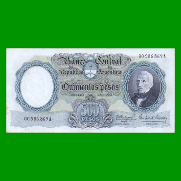MONEDA NACIONAL $500,00, BOT 2114, AÑO 1964, ESTADO EXCELENTE.-