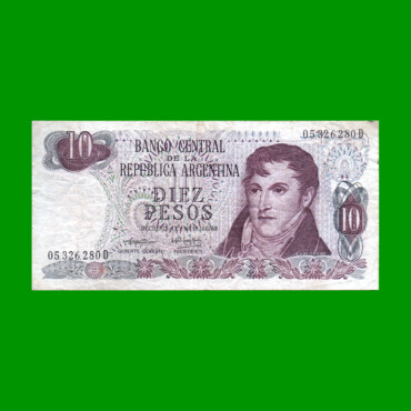 PESOS LEY 18.188 $10,00, BOT 2352, AÑO 1974, ESTADO BUENO+.-
