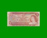 BILLETE DE CANADA 2 DOLAR PICK 86b, AÑO 1974, ESTADO BUENO .-