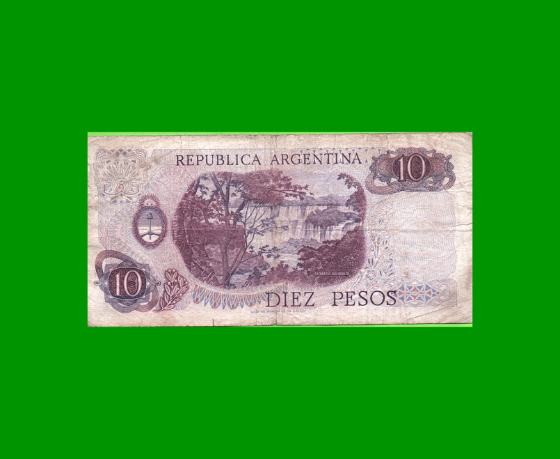 PESOS LEY 18.188 $10,00, BOT 2354, AÑO 1974, ESTADO BUENO.- - Imagen 2