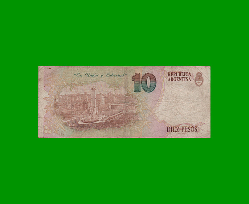 PESOS CONVERTIBLES 1er DISEÑO $10,00, BOT 3046, AÑO 1996, ESTADO BUENO+.- - Imagen 2