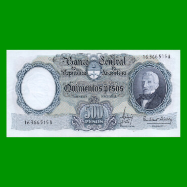 MONEDA NACIONAL $500,00, BOT 2118, AÑO 1966, ESTADO EXCELENTE+ .