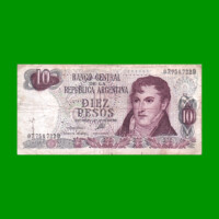 PESOS LEY 18.188 $10,00, BOT 2354, AÑO 1974, ESTADO BUENO.-