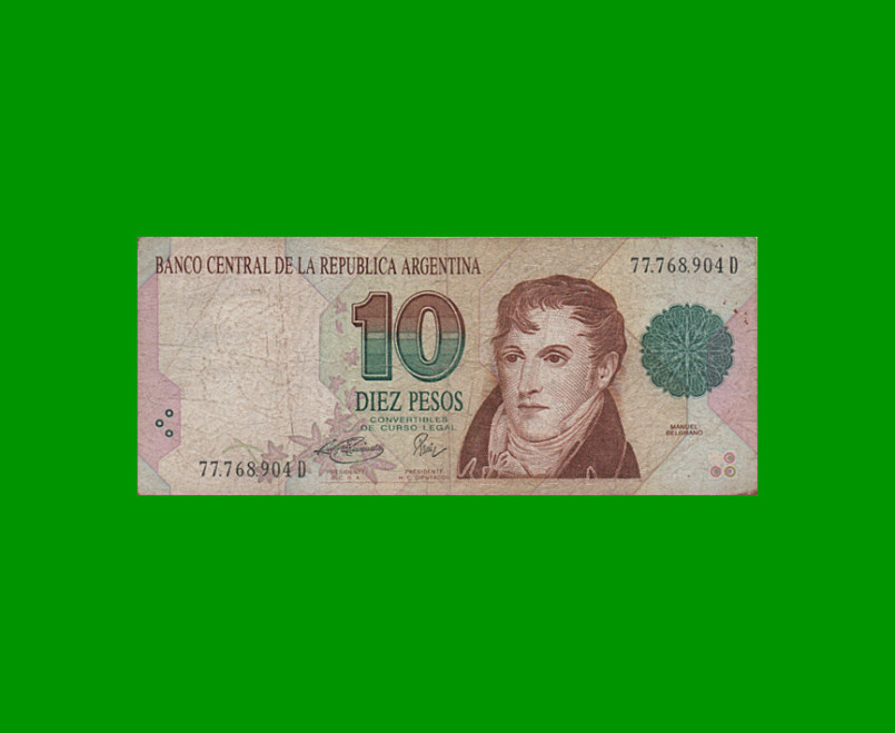 PESOS CONVERTIBLES 1er DISEÑO $10,00, BOT 3046, AÑO 1996, ESTADO BUENO+.-