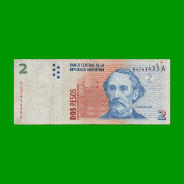 PESOS CONVERTIBLES 2do DISEÑO $2,00, BOT 3202, AÑO 1998, ESTADO BUENO+ .-