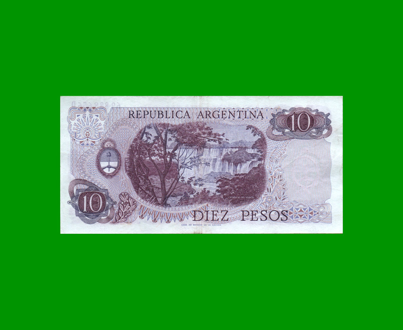 PESOS LEY 18.188 $10,00, BOT 2356, AÑO 1975, ESTADO EXCELENTE- .- - Imagen 2