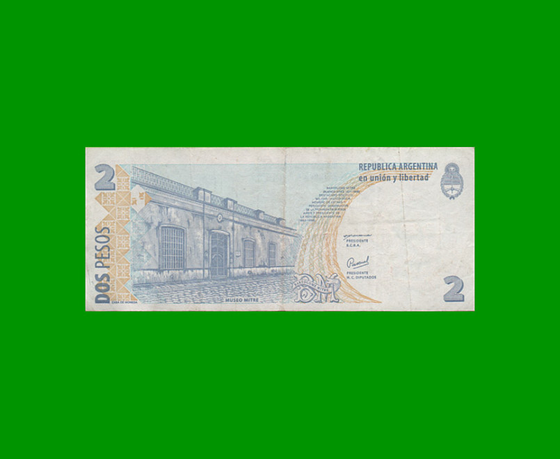 PESOS CONVERTIBLES 2do DISEÑO $2,00, BOT 3210, AÑO 2002, ESTADO MUY BUENO+ .- - Imagen 2