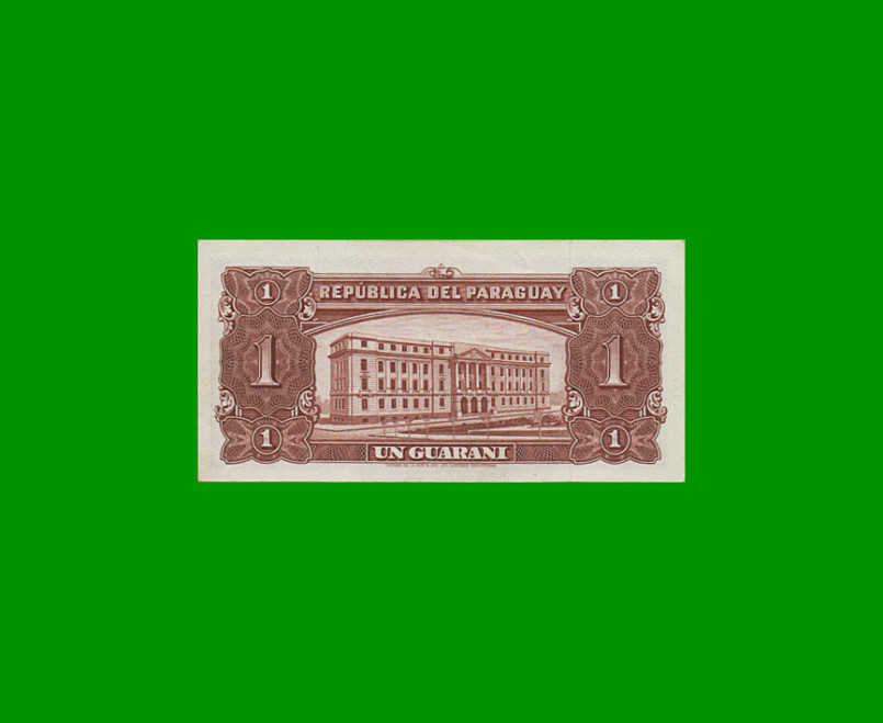 BILLETE DE PARAGUAY 1 GUARANI, PICK 18c, AÑO 1952, ESTADO SIN CIRCULAR - Imagen 2