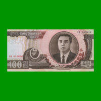 BILLETE DE COREA DEL NORTE 100 WON, PICK 43, ESTADO SIN CIRCULAR.-