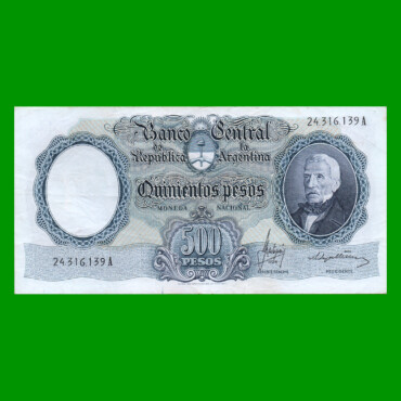 MONEDA NACIONAL $500,00, BOT 2120, AÑO 1966, ESTADO MUY BUENO+.-