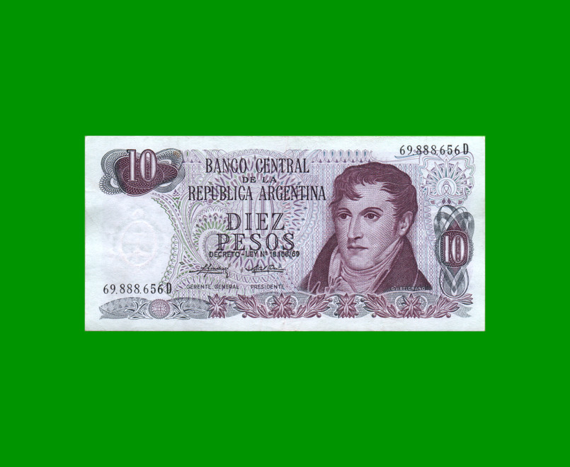 PESOS LEY 18.188 $10,00, BOT 2356, AÑO 1975, ESTADO EXCELENTE- .-