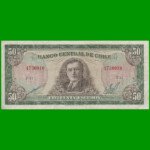 BILLETE DE CHILE 50 ESCUDOS, PICK 140b, AÑO 1970/73, ESTADO BUENO .-