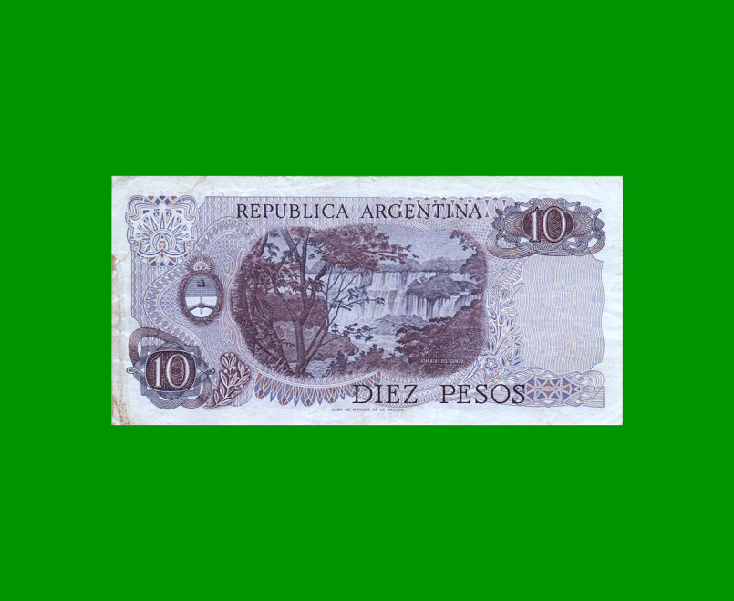 PESOS LEY 18.188 $10,00, BOT 2356a, AÑO 1975, ESTADO MUY BUENO.- - Imagen 2